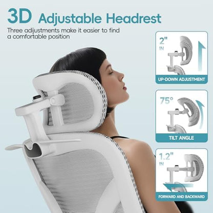 Ergonomic Office Chair, Home Office Desk Chairs with Adjustable Lumbar
