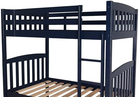 Kodiak Furniture Claire Twin Over Twin Bunk Bed, Twin, Navy Blue (Mattresses Not Included)