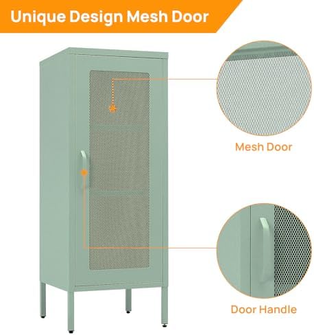ALBAD Slim Metal Storage Cabinet with Mesh Door