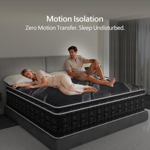 Mattress King Size 12 inch, Hybrid Memory Foam King Mattress in a Box, Individually Pocket Springs, Medium Firm Feel for Pressure Relief, Breathable Comfort, CertiPUR-US Certified