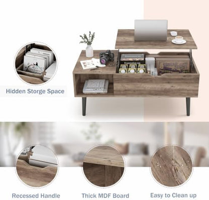 DUMOS Coffee Tables with Storage, Lifting Top for Living Room