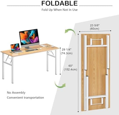 Need Office Computer Desk 60 Inch Sturdy Folding Laptop Table Teak