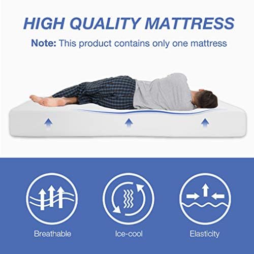 FDW | 8 Inch Queen Mattress | Medium Firm | Gel Memory Foam | White