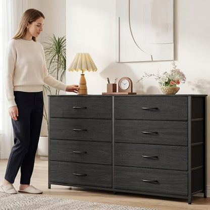 Wide Dresser for Bedroom, TV Stand for 55'', 8 Drawer Dorm Dresser