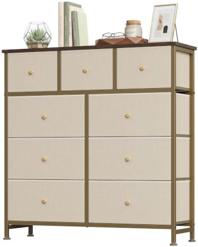 9 Drawer Dresser for Bedroom, Fabric Storage Drawer Unit