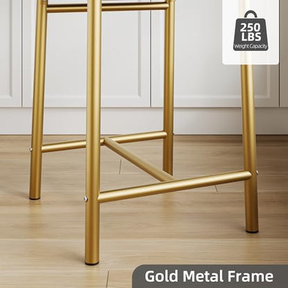 IDEALHOUSE 26" Bar Stools Set of 2, Counter Height Barstools with Back