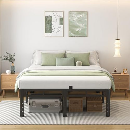 NKZ 2-in-1 California King Metal Platform Bed Frame, 14" Heavy Duty Base
