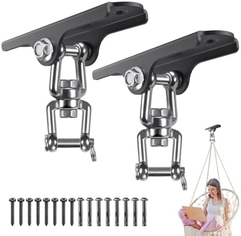 2Pcs 360° Swivel Swing Hanger Swing Ceiling Mount Heavy Bag Hanger Hook