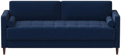 Studio Living® Lexington 75.6" Sofa, Mid-Century Modern, Pocket Coil Comfort, Easy Assembly, Woven Fabric, Navy Blue