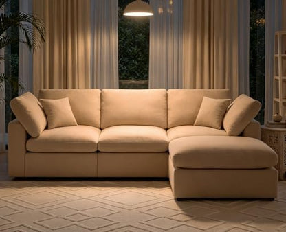 100" Modular Cloud Sectional Sofa Couch for Living Room, Light Camel