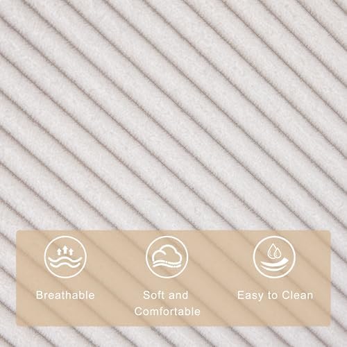 Rocking Recliner Chair,Modern Swivel Glider Recliner Chair,Corduroy Fabric Upholstery Recliner,Manual Reclining Sofa Chair for Living Room,Office,Apartment (Beige)