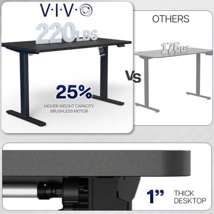 VIVO Electric Standing Desk, Solid 1-Piece 43" x 24" Black Top