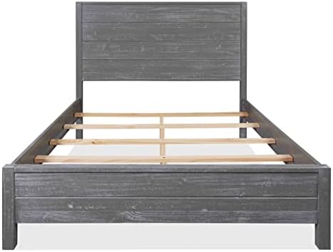 Grain Wood Furniture Montauk Solid Wood Bed, Full Size, Rustic Grey