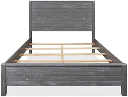 Grain Wood Furniture Montauk Solid Wood Bed, Full Size, Rustic Grey