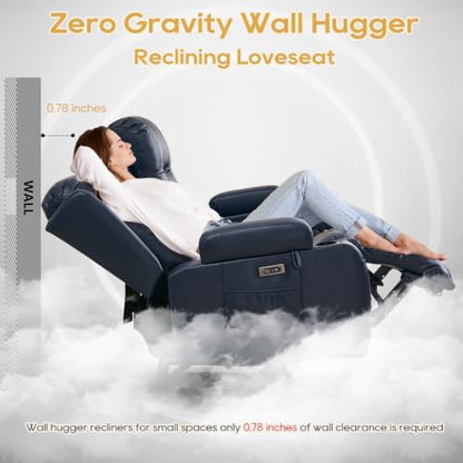 IPKIG Power Loveseat Recliner Sofa with Flip Back Console, 76.8" - 3 Seat