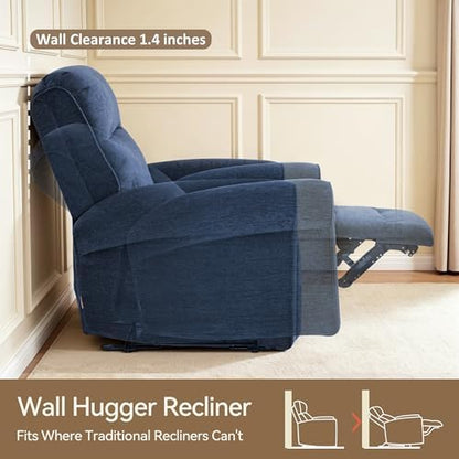 MCombo Wall Hugger Power Recliner Chair, Extra Wide 24" Seat, PR630