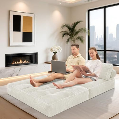 Folding Sofa Bed,Convertible Sleeper Chair Bed w/2-Pillow & Handle