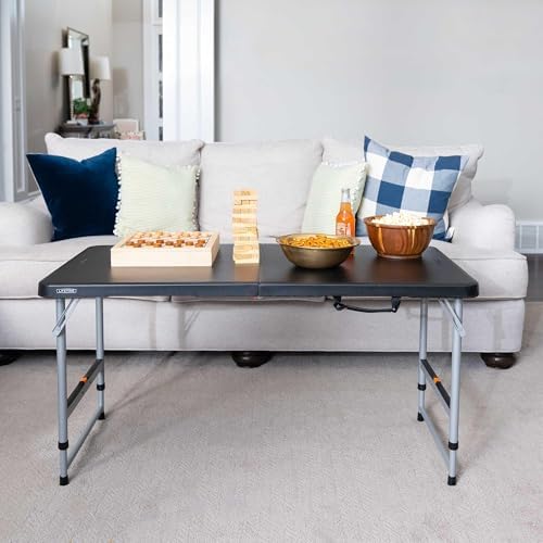LIFETIME Fold-in-Half Adjustable Folding Table, 4-Foot