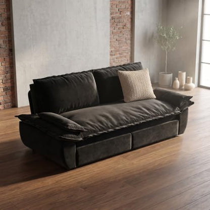 NicBex 73 Inch Sleeper Sofa, Queen Size Convertible Pull Out Couch, Black
