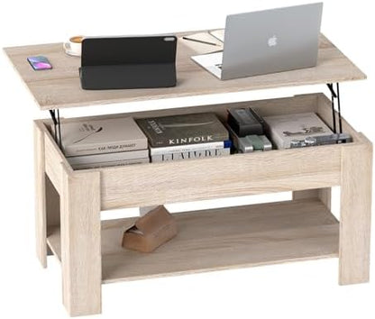 FDW | 39" Lift Top Coffee Table | Nature | with Hidden Storage