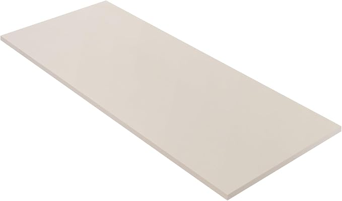 Kaboon Universal Tabletop 59.1"x23.62", Solid One-Piece Melamine Table Top, Double Desk L-Desk DIY, Home and Office Countertop, Leather/Ivory