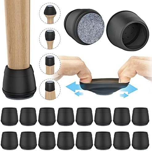 Extra Large Chair Leg Floor Protectors,(Fit 2.36-3.03", Black).
