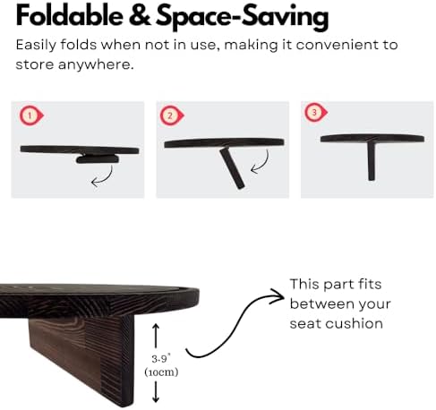 Sofa Tray – Wooden Foldable Sofa Tray Table for Seat Cushion, Perfect for Coffee & Remote Control, Solid Wood Sofa Tray Table, Solid Spruce Couch Table (Cape Town, Small 12")