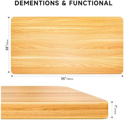 BIZUM Whole-Piece Particle Board Table Top Wood Countertop for Standing Desk DIY, 55x28x1 Inch Maple Desk Top