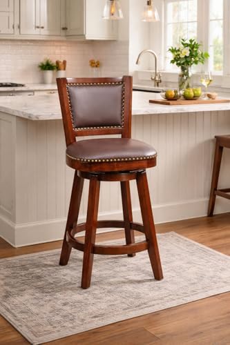 Boraam Broadmoor Swivel Counter Stool, 40-Inch, Cherry