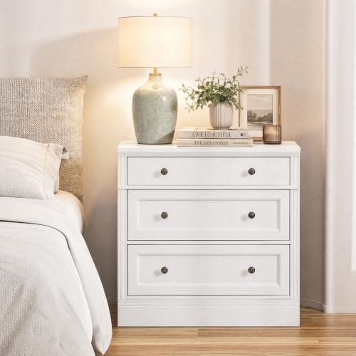 Night Stand, 31.5" Oversized Extra Large, Ivory White