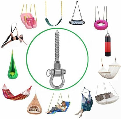 4 Heavy Duty Swing Hangers Permanent Anti Rust Bearing, 180 Swing Hardware, 1500 LBS, 304 Stainless Steel Color