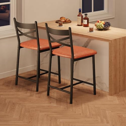 IDEALHOUSE 26" Bar Stools Set of 4, Counter Height Barstools with Back