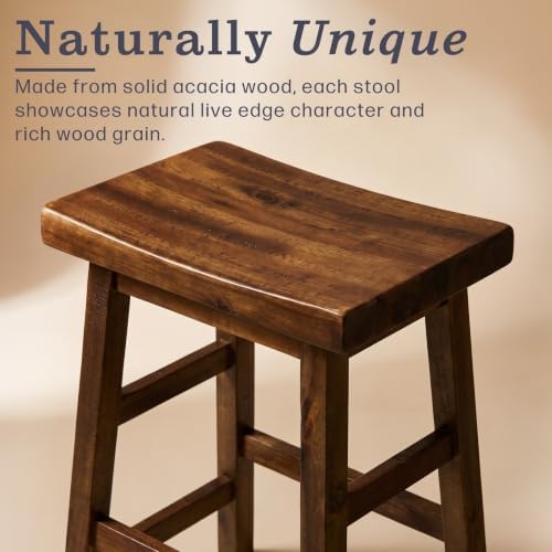 Alaterre Furniture Durango Counter Height Bar Stools Set of 2, Natural, 26”
