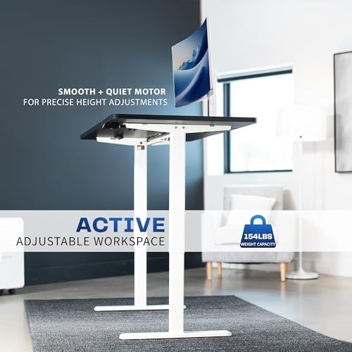 VIVO Electric Standing Desk, Smooth 3-Piece 60" x 30" Black Top