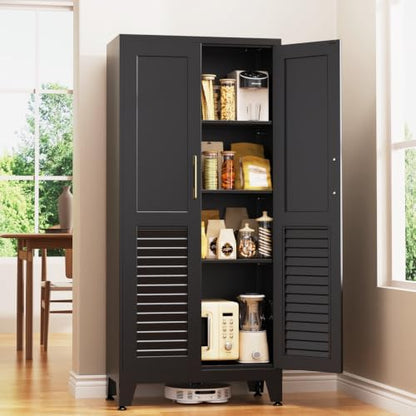 61"H Kitchen Pantry Storage Cabinet with Doors and Shelves
