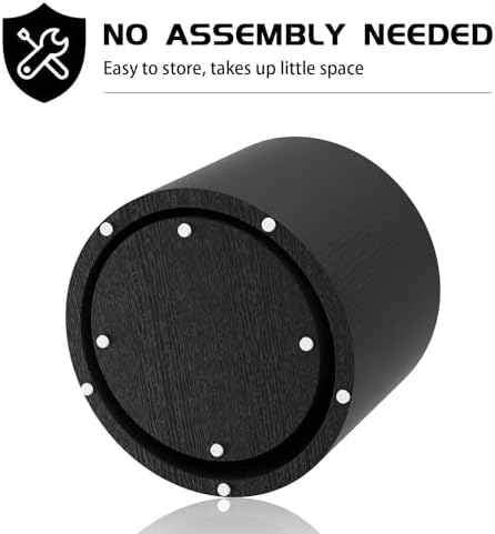 Nesting Coffee Table Set of 2, Modern Round Coffee Table with Non-Slip Feet, Wooden Circle Accent Tables for Small Spaces Living Room Bedroom Balcony Office Drum Side Table (Black)