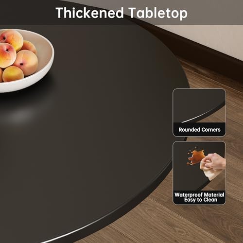 Round Dining Table 27.5" Circle Tulip Table for 4 People,Black