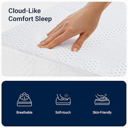 Avenco Queen Mattresses, 10 Inch Queen Size Mattress with Gel Memory Foam for Cool Night & Pressure Relief, Bed Mattress in a Box Medium Soft Plush Feel Colchones with Motion Isolating
