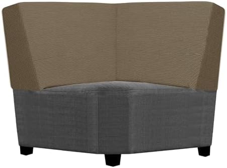 UNBBRRL Seat Cushion Cover and Back Covers for Corner Sofa Stretch Jacquard, Non Slip L Shaped Sofa Slipcover with Storage Ottoman, Sectional Couch Cover for Chaise Lounge (Camel,Corner Back Cover)