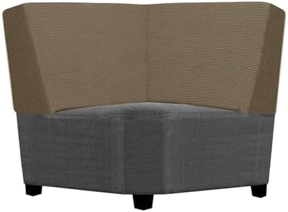 UNBBRRL Seat Cushion Cover and Back Covers for Corner Sofa Stretch Jacquard, Non Slip L Shaped Sofa Slipcover with Storage Ottoman, Sectional Couch Cover for Chaise Lounge (Camel,Corner Back Cover)