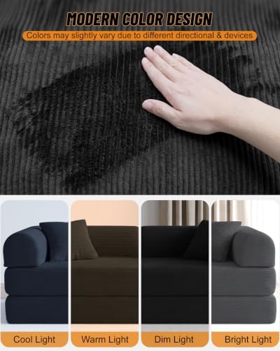 79" Sofa Bed, Convertible Futon Sofa, Boneless Couches for Living Room