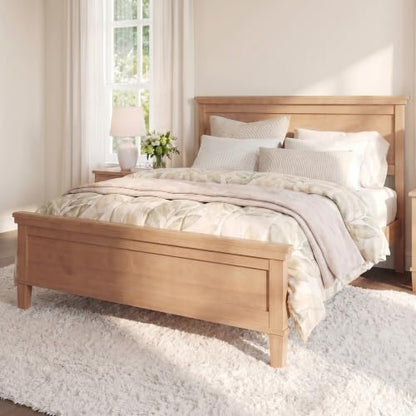 Merax Full Size Platform Bed Frame with Headboard, Wood Slat Support