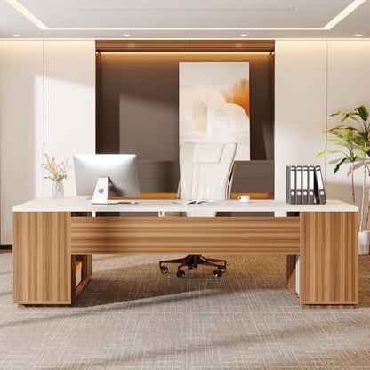 Tribesigns 85.8-Inch L-Shaped Executive Desk, Extra Large Home Office Desk