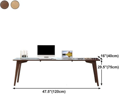 LAKIQ Pine Solid Wood Writing Desk Modern Rectangular Home Office Working Table Desktop Computer Desk Home Writing Table for Small Space-Table Only (Natural,47" L x 16" W x 30" H)