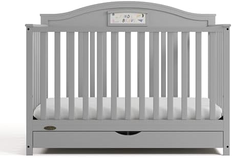 Graco Story Convertible Crib with Drawer and Graco Premium Foam Crib & Toddler Bed Mattress Bundle (Pebble Gray) – GREENGUARD Gold Certified, Nursery Storage Drawer, Converts to Toddler Bed & Daybed