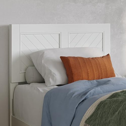 AFI, Berkshire Twin XL Solid Wood Low Profile Platform Bed with Matching Footboard, White