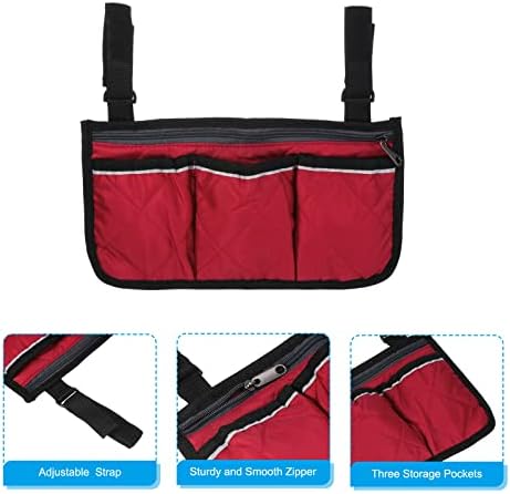 PATIKIL Beach Chair Armrest Bag, Waterproof Beach Chair Hanging Storage Pouch Arm Rest Magazine Snack Bag with 4 Pockets for Camping Outdoors
