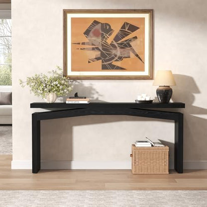 Epecoya 63-Inch Black Console Tables for Entryway Mid Century