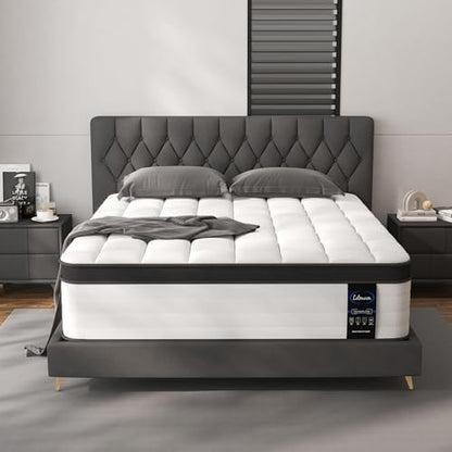 LETMOON 14inch Queen Mattress Hybrid Spring, Medium