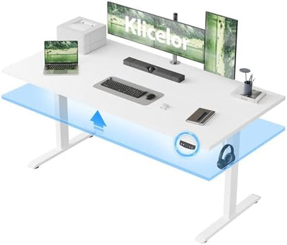 Klicelor 60 x 24 Electric Standing Desk, Height Adjustable, White